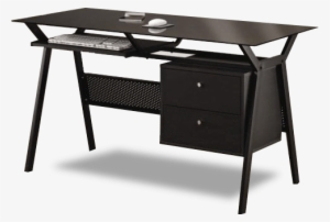 Desks Metal And Glass Computer Desk With Two Storage #552723