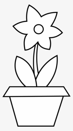 Flower - Outline - Clipart - Flower Clip Art In Pot #553055