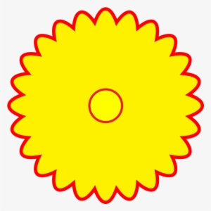 Free Logo Yellow Flower Shaped Red Outline Png Format - 85830-000 #553278