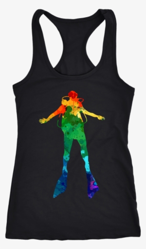 Watercolor Scuba Diver Racerback Tank Top - Saw Mommy Kissing Uncle Jaime #555466
