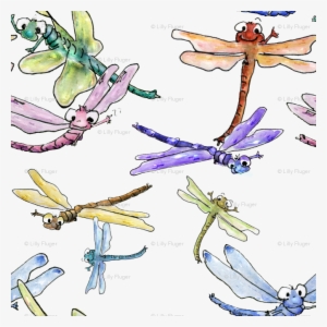 Dragonfly Fabric - Happy Dragonflies - Brown Custom #555549