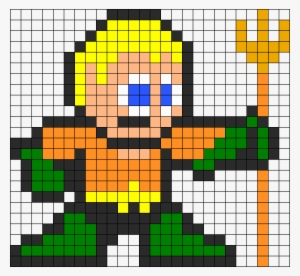 Aquaman Perler Bead Pattern - Minecraft Pixel Art One Punch Man #555550