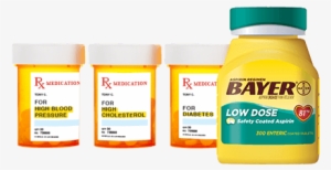 Bayer Low Dose Aspirin Bottle Next To Unmarked Prescription - Bayer Bayer Baby Aspirin Regimen Low Dose Enteric Coated #557631