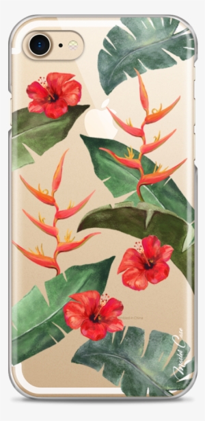 Coque Iphone 7/8 Tropical Watercolor Design Red Flowers - Iphone 6s #558211