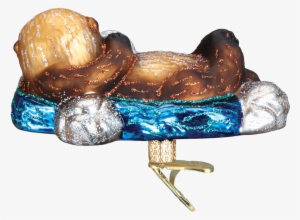 Floating Sea Otter Ornament - Holiday Craft Boat Glass Blown Hanging Christmas Ornament #558557