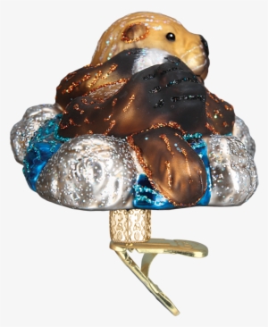 Floating Sea Otter Ornament - Holiday Craft Boat Glass Blown Hanging Christmas Ornament #558736