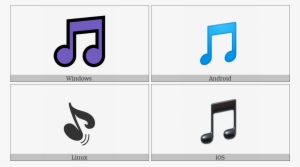 Musical Note On Various Operating Systems - Clip Art #558997