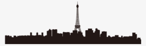 Paris Silhouette With Eiffel - Paris Skyline Silhouette Png #559346