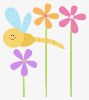 Dragonfly - Cute Flower Clipart Png #559578