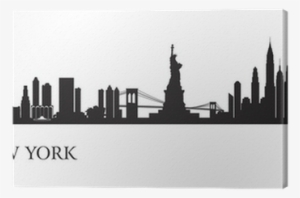 New York City Skyline Silhouette Background Canvas - New York City Silhouette #559937