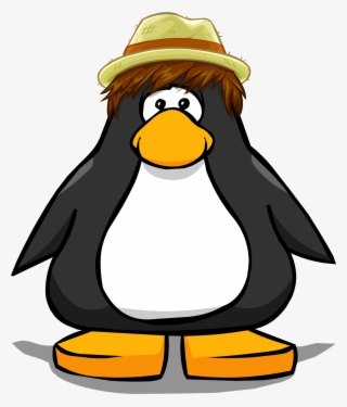 Straw Fedora Pc - Club Penguin Black Penguin #5502660