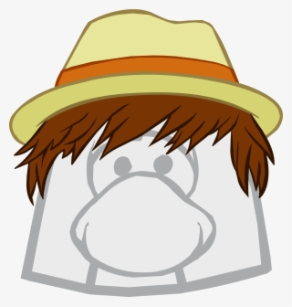 Straw Fedora Icon - Club Penguin Optic Headset #5502837
