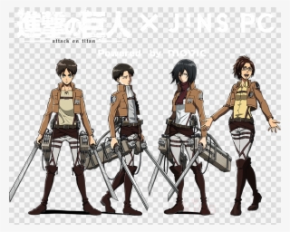 Attack On Titan Character Outfits Clipart Eren Yeager - Attack On Titan Wall Scroll - Mikasa #5505112