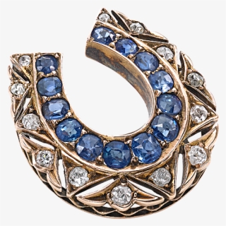 Sapphire & Diamond Horseshoe Brooch #5507409