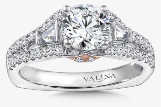 Valina Diamond Engagement Ring Mounting In 14k White/rose #5509333