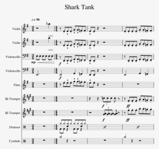 Shark Tank Entrance Music Sheet Music For Violin, Flute, - Shark Tank Music Sheet #5510028