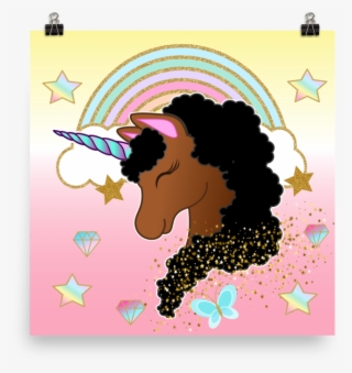 Afro Unicorn Poster - African American Girls And Unicorns #5513422
