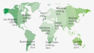 Distance, Routes And Aircraft Types Determine Emissions, - World Map Black And White Png #5520180