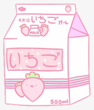 Kawaii Milk Cute Food Beautiful Sticker Strawberry - Kawaii Strawberry Milk #5525657