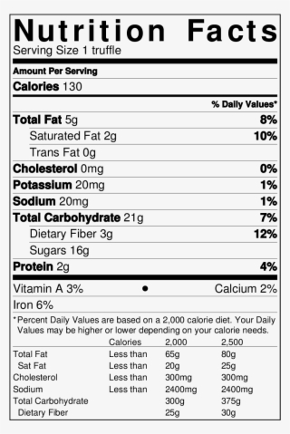 Truffle Nutrtion - Aloe Vera Nutrition Facts #5526852