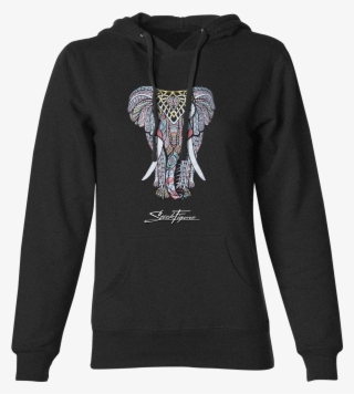 Women's Tribal Elephant Pullover Hoodie - Sweatshirt #5531819