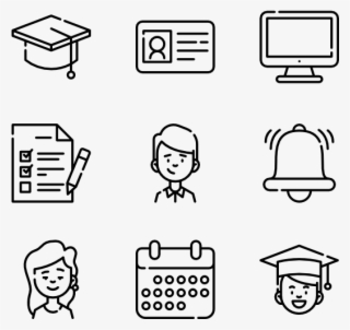 University - Cute Black And White Png #5532612