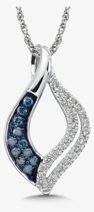 Sdc Creations Pave Set Blue And White Diamond Open - Pendant #5541601