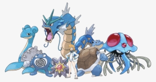 Team Misty Lapras, Poliwrath, Gyarados, Starmie, Blastoise, - Cartoon #5543600