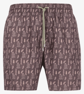 Brown M - Printed Swim Shorts #5552885
