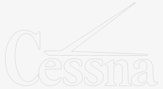 Cessna Logo With Wing, Black Outline On Transparent - Line Art #5554829