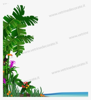 Tropical Palms, Flowers And Sea - Jungle Background #5555931