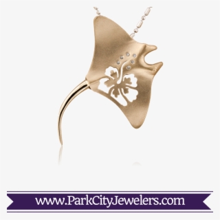 Manta Ray Hibiscus Pendant - Elk Ivory Tooth Trophy Antler Ring #5556597