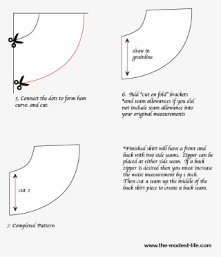 2 Circle Skirt Tutorial - Cartoon #5556824