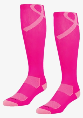 Lacrosse Grunge Crew Cover Calf Breast Cancer Awareness - Sock #5563412