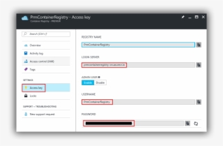 Azure Portal Container Registry Access Key Blade - Continuous Delivery #5570839