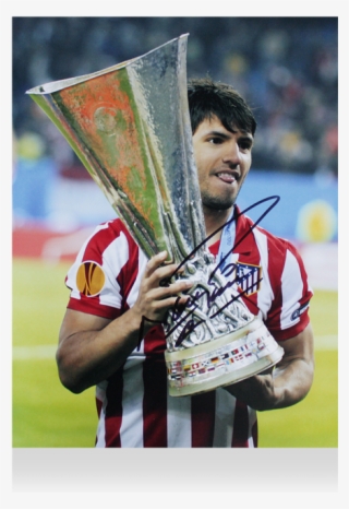 Sergio Aguero Signed Atletico Madrid Photo - Sergio Aguero Europa League #5572991