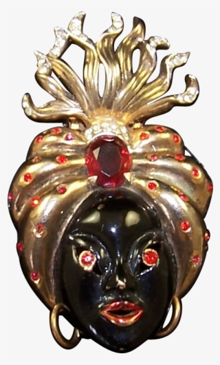 Reja Sterling Black Enamel Ruby Red & Diamante Rhinestones - Illustration #5576772
