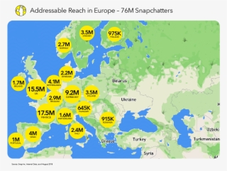 Additionally, Our Addressable Reach Spans The European, - Most People On Snap Map #5579343