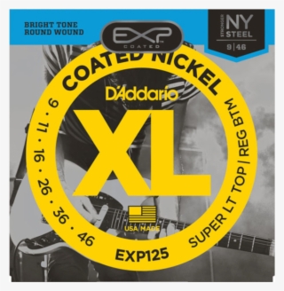 D'addario Exp125 Coated Electric Guitar Strings Super - D Addario Strings Yellow #5583799