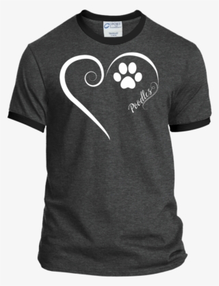 Poodle, Always In My Heart Ringer Tee - Multiple Sclerosis Awareness Ringer Tee #5592984