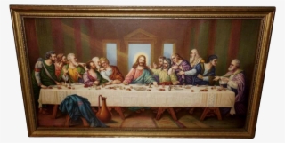 The Last Supper Vintage Print In Gold Wood Frame - Vintage Last Supper Print #5594691