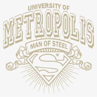 Superman University Of Metropolis Juniors V Neck T - Superman Logo #5595475