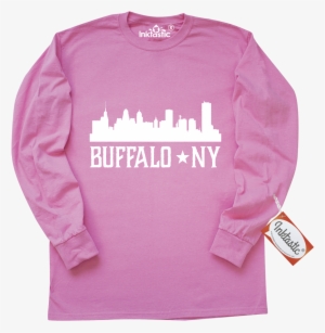 Buffalo New York Long Sleeve T-shirt Has City Skyline - Inktastic 100th Birthday Party Candles Long Sleeve #560032