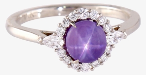 Purple Star Sapphire Ring - Engagement Ring #560639