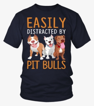 Teelaunch Shirts District Unisex Shirt / Navy / S Easily - I'm A Pit Bull Grandma #561011