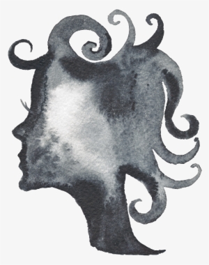 Beautiful Black And White Face Watercolor Fashion Transparent #561646