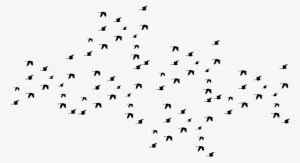 Flying Black Birds - Clip Art #562319