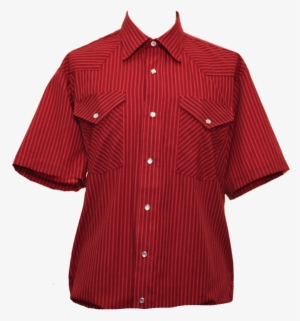 21488 Red Pinstripe Western Work Shirt - Shirt #562660