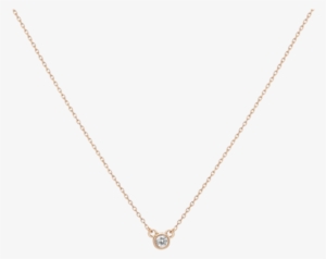 Diamond Bezel Necklace Yellow Gold Vermeil 14k Yellow - Colored Gold #564452