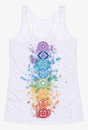 Watercolor Chakra Symbols Racerback Tank Top - Chakras Watercolor #565531